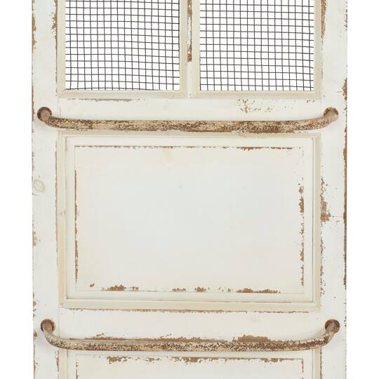 68" Cream Farmhouse Abstract Wood Wall Décor